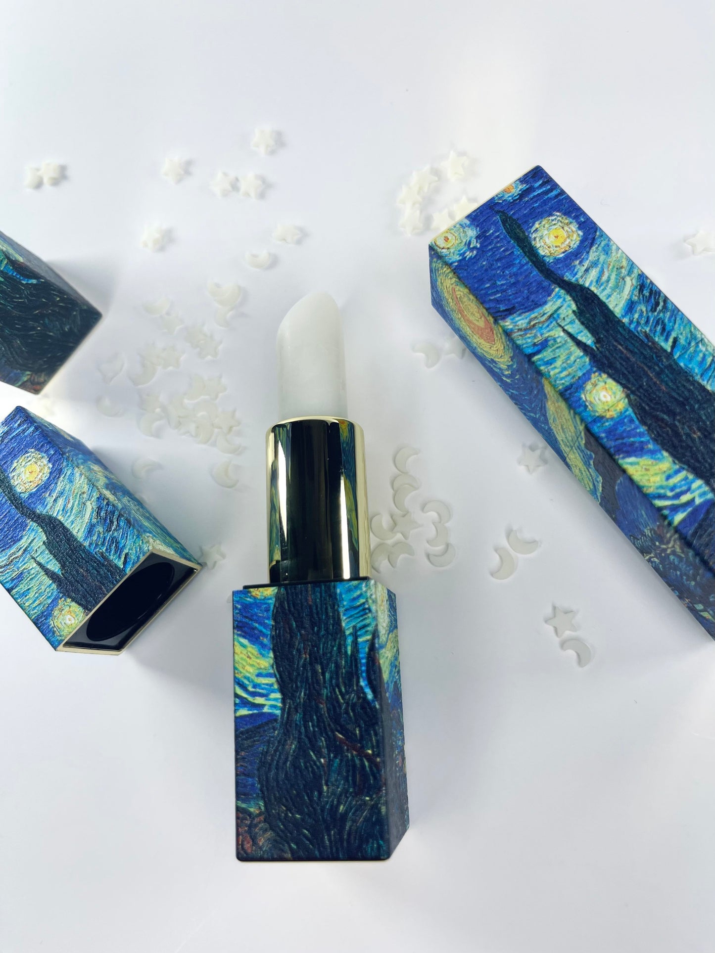 Starry Night Lip Balm | Flavored Lip Care Lip Treatment | Van Gogh Inspired Packaging | Engraved Stars | Natural Moisturizing and Nourishing