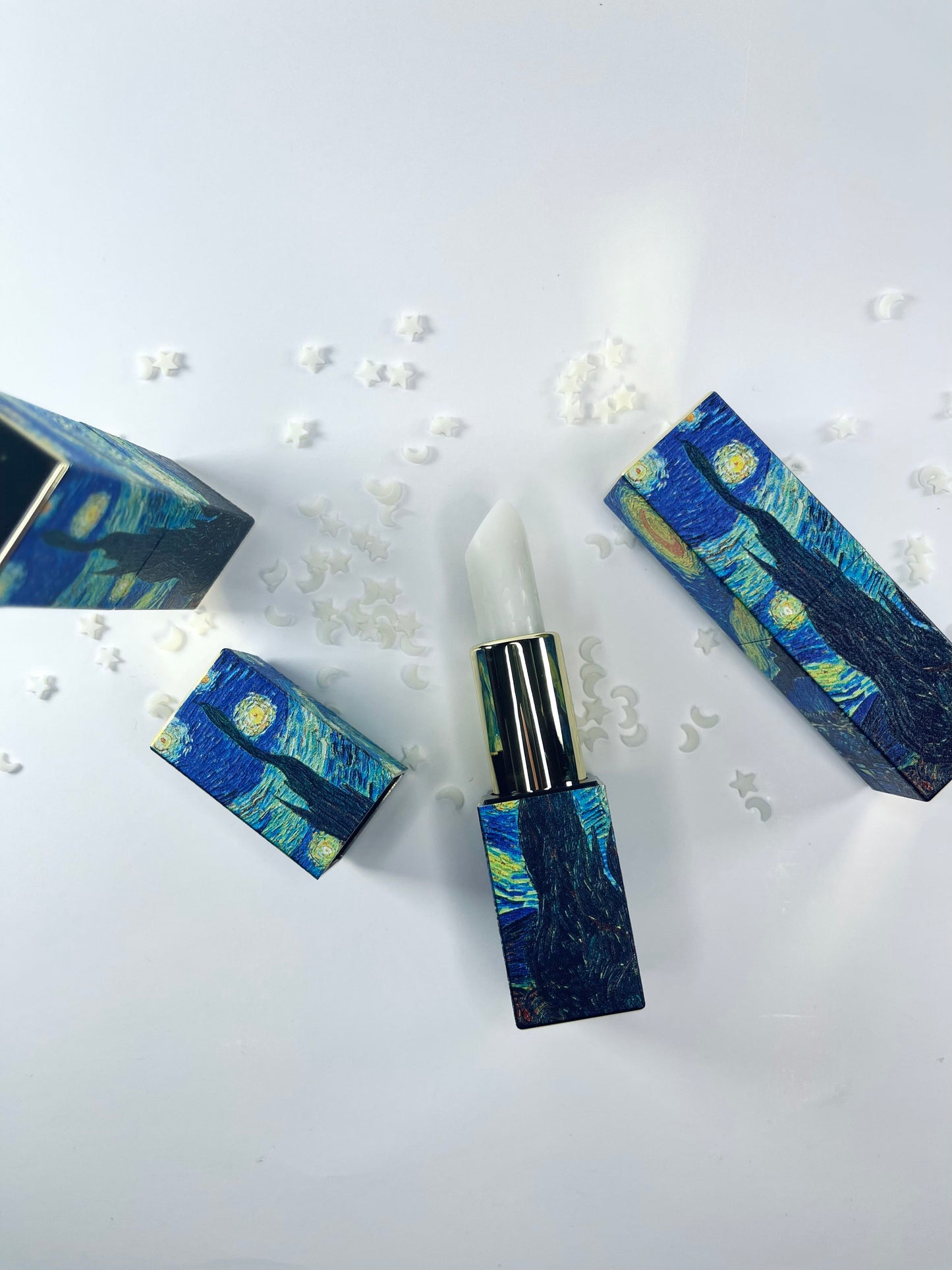 Starry Night Lip Balm | Flavored Lip Care Lip Treatment | Van Gogh Inspired Packaging | Engraved Stars | Natural Moisturizing and Nourishing