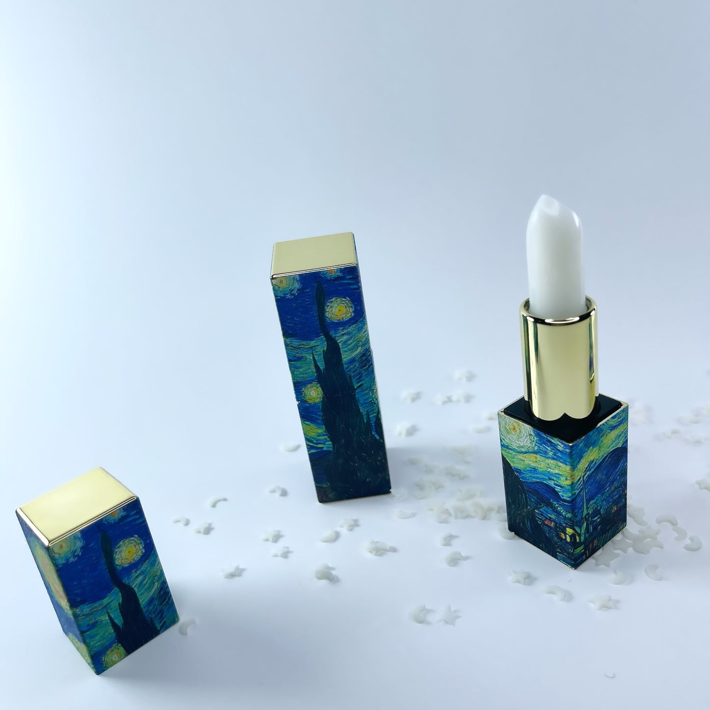 Starry Night Lip Balm | Flavored Lip Care Lip Treatment | Van Gogh Inspired Packaging | Engraved Stars | Natural Moisturizing and Nourishing