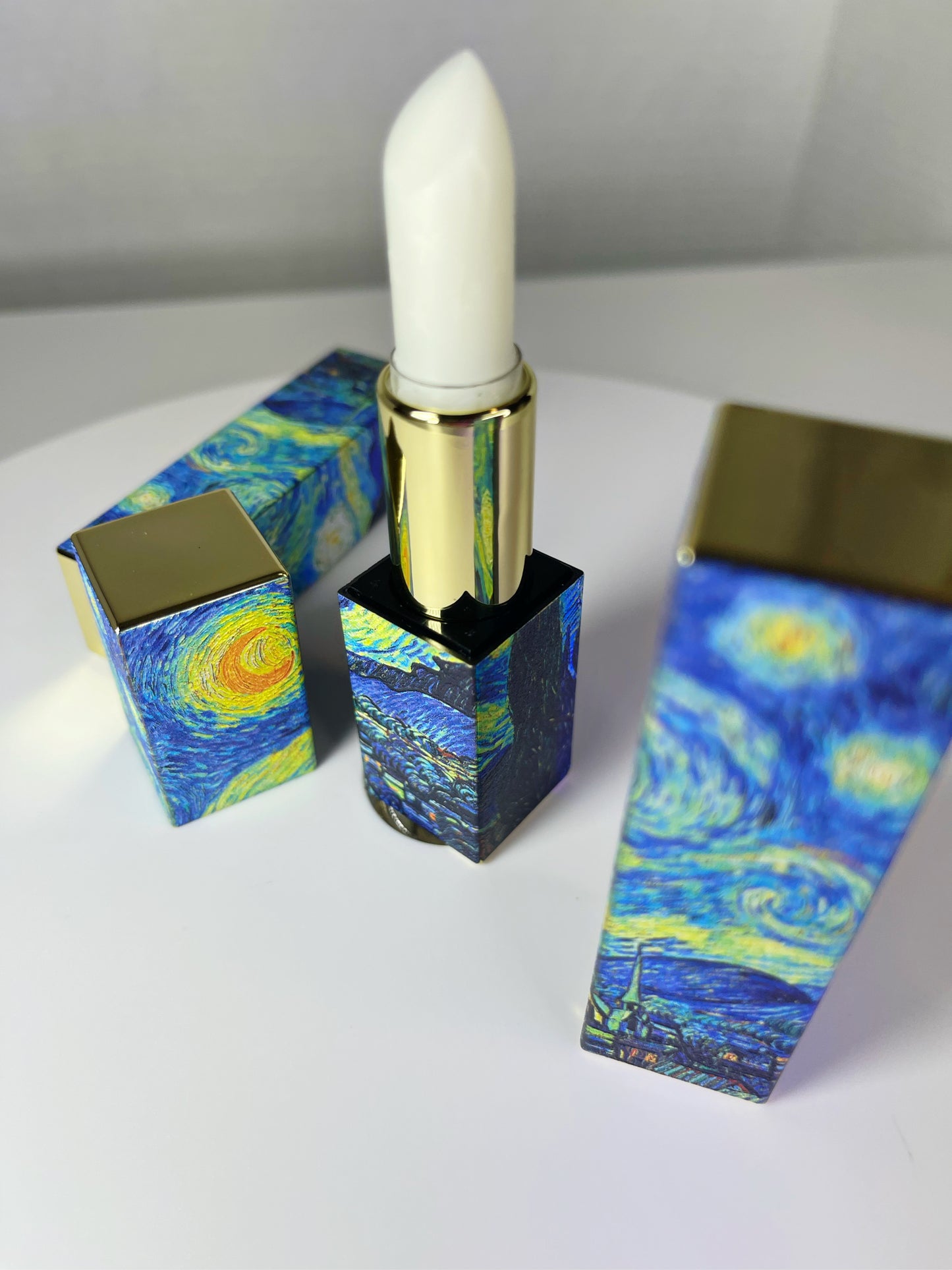 Starry Night Lip Balm | Flavored Lip Care Lip Treatment | Van Gogh Inspired Packaging | Engraved Stars | Natural Moisturizing and Nourishing